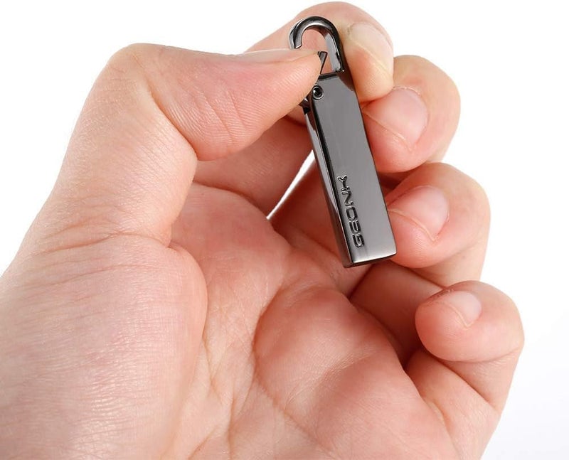 Vazkequ Zipper Pull Tab Replacement Metal Zipper Handle Mend Fixer Easy Use Backpack Zippers Extender Handle Mend Fixer Repair for Suitcase (Black and Silver) - Image 3